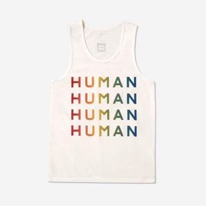 Everlane 100% Human pride tank (white XS)